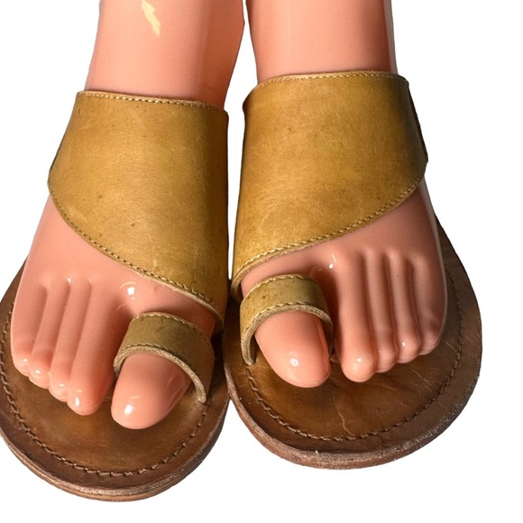 Free People Sant Antoni Sandal Brown Leather Women's 36 US 6.5 Toe Loop Slides - Picture 8 of 14